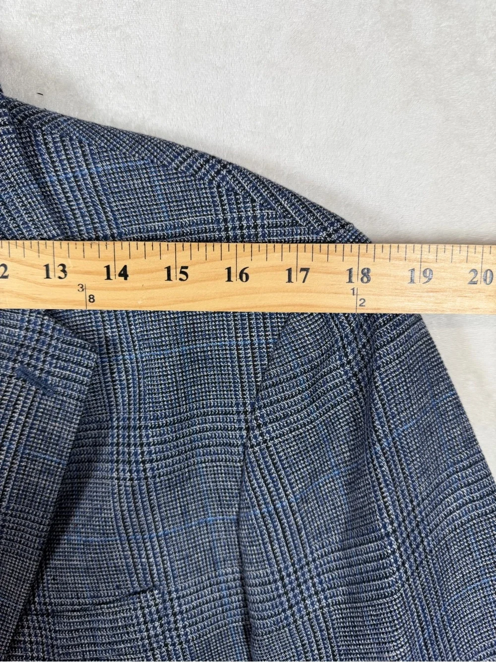 Banana Republic 40R Slim Fit Linen Cotton Blend Blue Glen Plaid Sport Coat